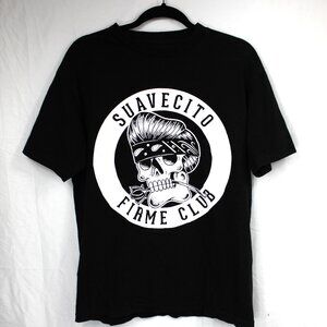 Suavecito Firme Club Men's Black T Shirt Size M 100% Cotton Great Condition!!
